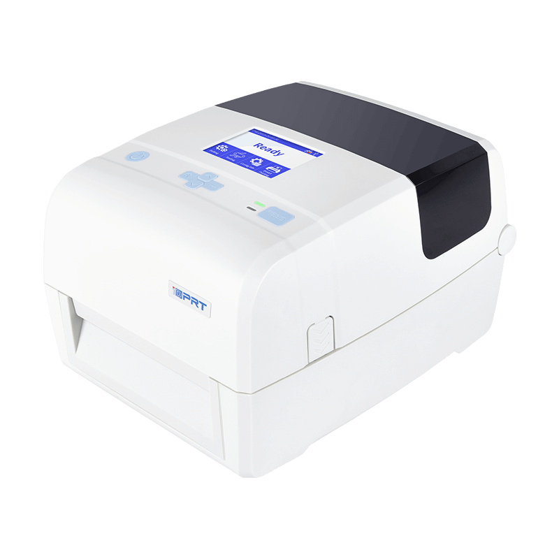 iT4E 4-inch Thermal Transfer Barcode Printer with Color LCD Display [203/300dpi, 300m Ribbon]