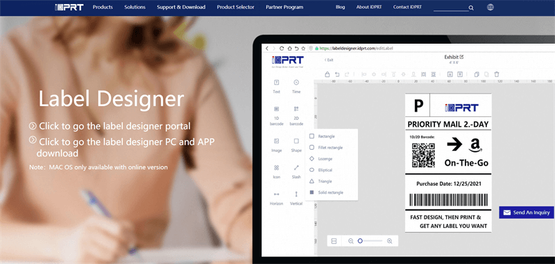 iDPRT लेबल डिजाइनर Software Interface